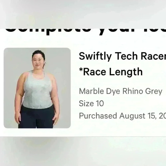Lululemon Swiftly Tank 2.0 Race Length Size Marble Dye Rhino Grey Size 10 - Picture 10 of 10